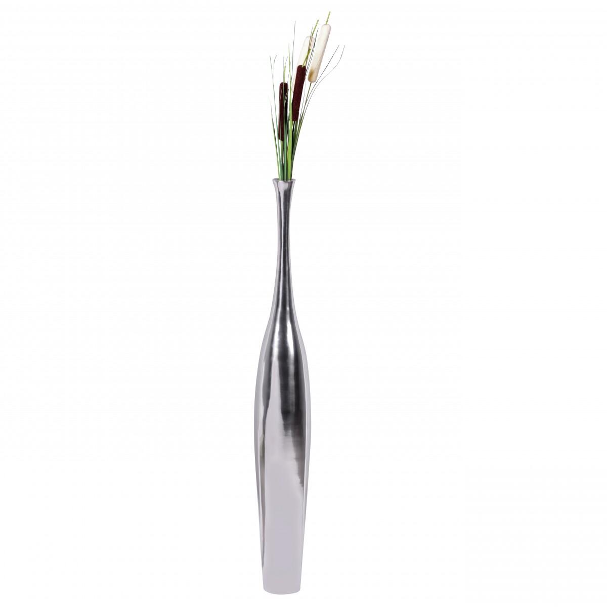 WOHNLING WL1.918 Deko Vase groß BOTTLE L Aluminium modern mit 1 Öffnung in Silber