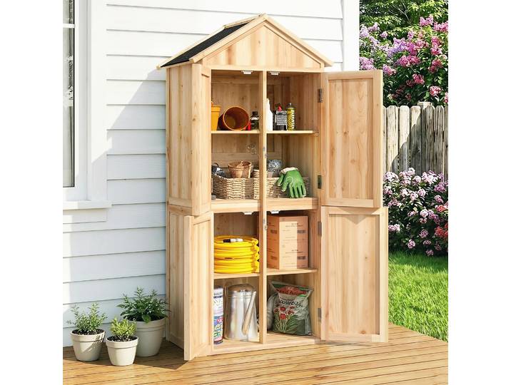Outsunny Armoire Extérieur Outils avec Étagères Amovibles