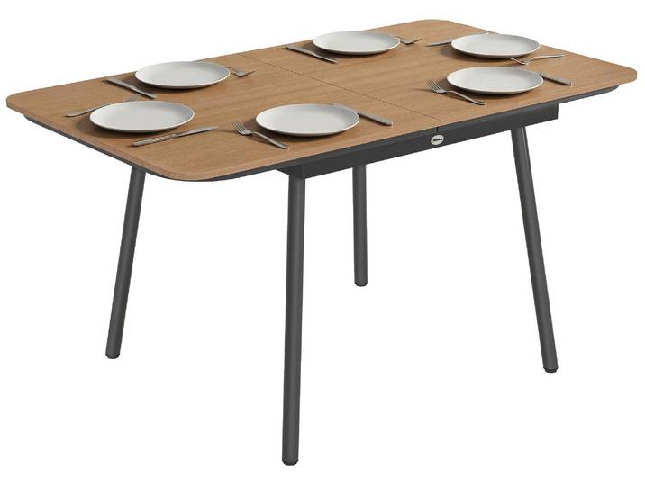 Outsunny Gartentisch 140 x 80 cm für 6 Personen rostbeständig Outdoor Esstisch