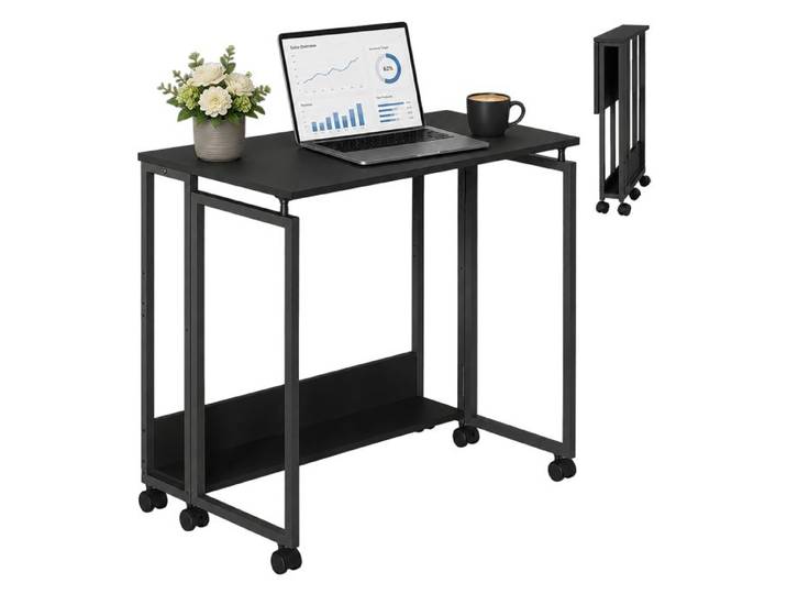 Relaxdays Bureau pliant roulettes