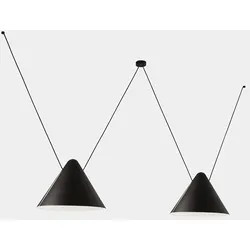 LEDS C4 Pendelleuchte SUPER ATTIC 2 BODIES CONIC SHAPE 2250mm E27 15W schwarz LEDS-00-8368-05-05