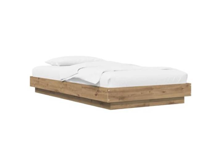 PUGYNBK Artisan Bettgestell für Fußboden, Eiche, 80 x 210 cm Gearbeitetes Holz, feste Leisten, robuster Boden, modernes Design, einfache Reinigung