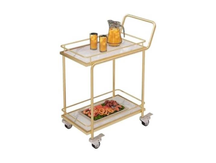 XPJYUA Service Servierwagen Robuster Hotel-Servicewagen aus Edelstahl Leiser Trolley mit feststellbaren Rollen for den Haushalt(Color 1)