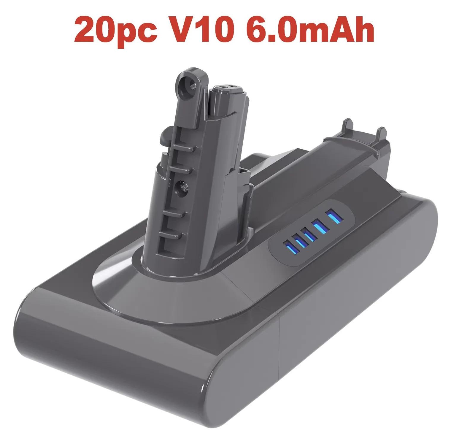 Ersatzakku für kabellosen Staubsauger - V10 Li-Ion - 6,0Ah (6000mAh) - 20er Pack - Kompatibel mit V10/SV12 Absolute/Fluffy/Animal - Himmelblau