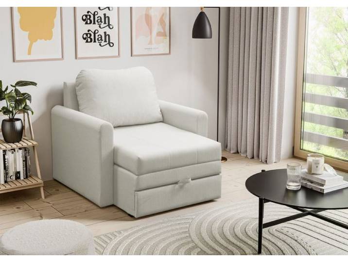 Fauteuil convertible 1 place - DEJANO - crème