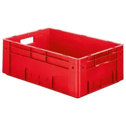 La-Ka-Pe, Lagerbehälter, Transportstapelbehälter L600xB400xH210mm rot PP Schwerlast Durchfassgriff Seitenwände geschlossen