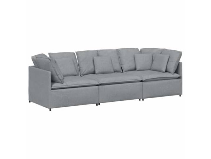 GHVBNMF Modulares Sofa 3-Sitzer Couch mit Kissen Hellgrau Flexibles Polstermöbel Set aus Stoff und Metall für Ihr Wohnzimmer, inklusive 13 Kissen für ultimativen Sitzkomfort.