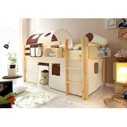 TiCAA Hochbett "Malte" Kiefer Natur Classic
