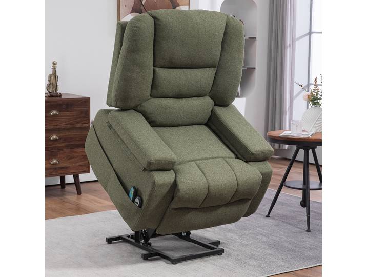 HOMCOM Fauteuil Releveur Électrique Massage Chaleur Vert