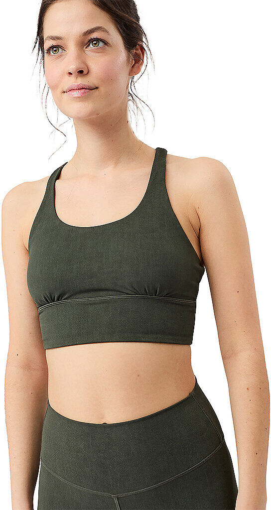MANDALA Damen Sport-BH Mono Printed Medium Support dunkelgrün   L W