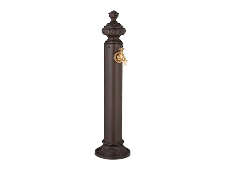 Relaxdays Standbrunnen antik, mit Wasserhahn, HxBxT: 87x20,5x24 cm, Wasserzapfsäule Garten, Bodenbefestigung, Farbwahl