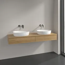 Villeroy und Boch Antao Waschtisch-Unterschrank L17011HN 160x19x50cm, Waschbeckenplattenfarbe honey oak, honey oak, Mit Beleuchtung