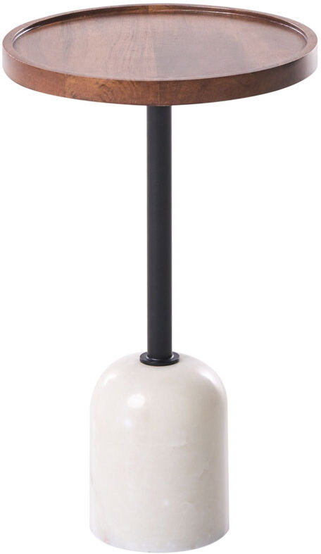Fairmont Park Pedestal Round Side Table Black/White 50cm H X 30cm W X 30cm D