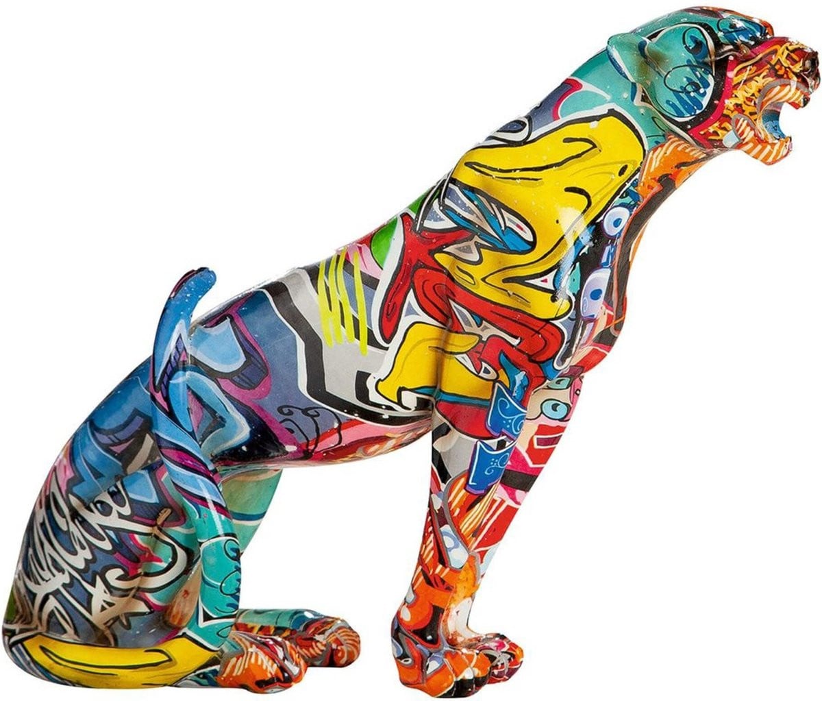 Gilde Jachtluipaard graffiti beeldje in polyresin - Street Art decoratie - Hoogte: 28.5 cm