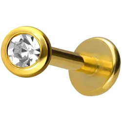 Titan Labret mit Innengewinde KRISTALL