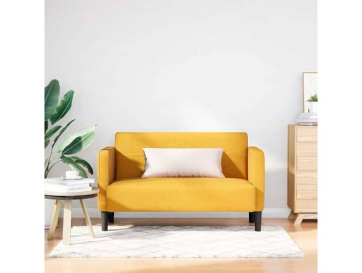 ZQQLVOO Zweisitzer-Sofa Hellgelb 109 cm Cordstoff Schaumstoff-Feder-Kombination, Sperrholzrahmen, Stabile Beine, Modernes Design