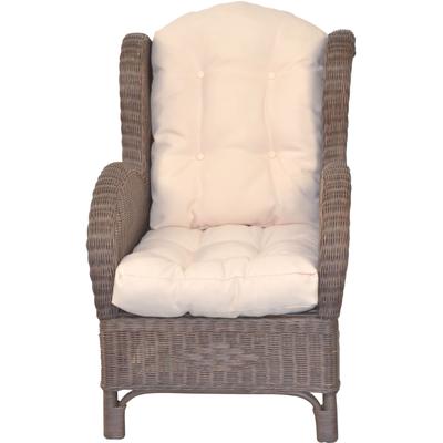 Ohrensessel, braun, B:66cm H:96cm T:89cm, HOFMANN LIVING AND MORE, Sessel, Ohrensessel, Handgeflochten