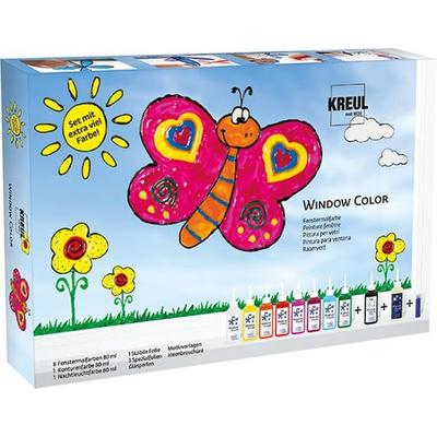 KREUL Window Color Set mit extra viel Farbe, 8 x 80 ml