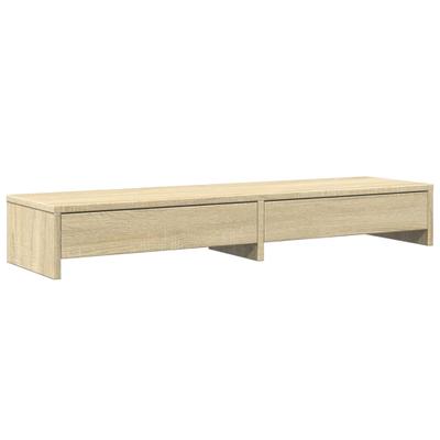 Helloshop26 - Monitorständer Schreibtischeinheit mit Schubladen Sonoma-Holzwerkstoff braun 02_0044944