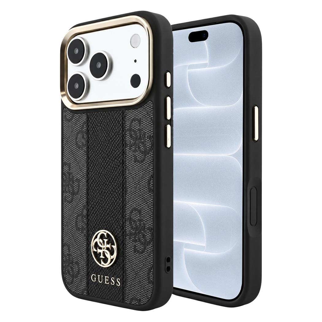 Guess Case 4G with Stripe Round and Classic Logos MagSafe for iPhone 18 Pro / iPhone 17 Pro black (Apple iPhone 17 Pro, Apple iPhone 18 Pro) (GUE005562)