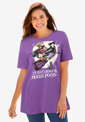 Plus Size Women's Disneys Hocus Pocus Halloween Tee by Disney in Purple Hocus Pocus (Size M)