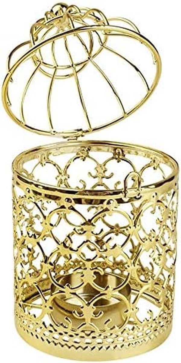 Dailygoods Vintage Gouden Vogelkooi Kandelaar voor Taperkaarsen