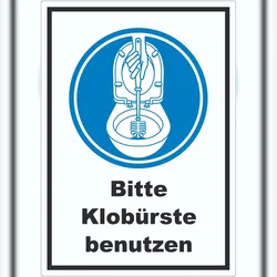 HB-Druck Bitte Klobürste benutzen Aufkleber A5 (148x210mm)