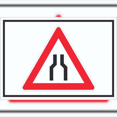 HB-Druck Aufkleber Achtung Verengte Fahrbahn Symbol A0 (841x1189mm)
