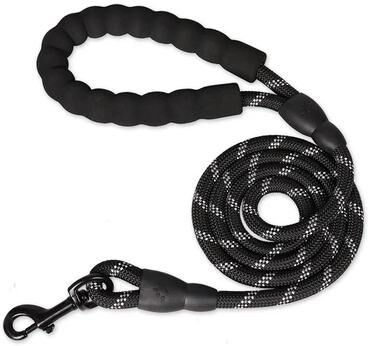 Inspired Finds Heavy Duty Reinforced Dog Leash With Soft Comfort Handle black 0.39x9.84ft