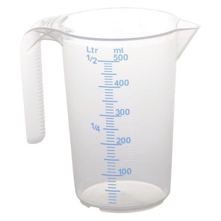Hünersdorff Messkanne 500 ml Polypropylen transparent D90xH135mm Griff offen (500 ml) (935500)
