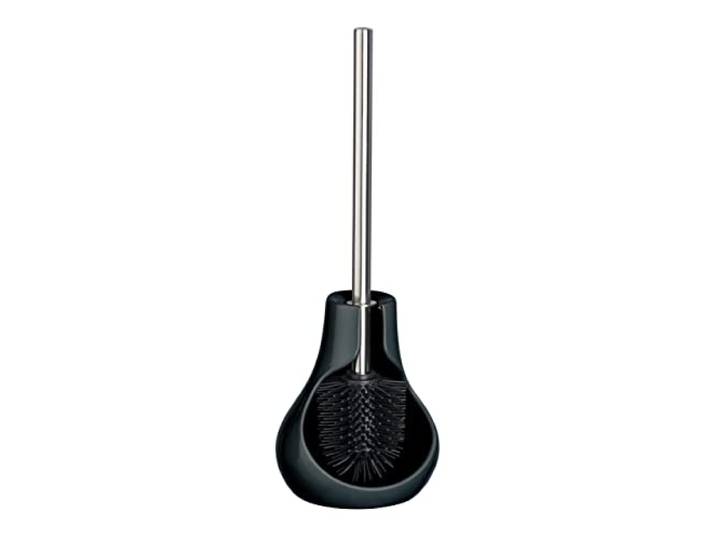 WENKO Brosse WC Drop Neo Noir - Porte-brosse WC\, Céramique\, 14 x 40 x 13.5 cm\, Noir