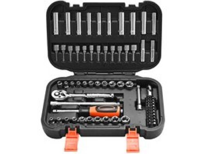 VEVOR Steckschlüsselsatz Ratschensatz 70-tlg. 6,4-mm-Antrieb, SAE und metrisch, tief und flach, Mechaniker-Werkzeugsatz mit Bits Zubehör Aufbewahrungskoffer, CR-V-Legierungsstahl, für Autoreparatur