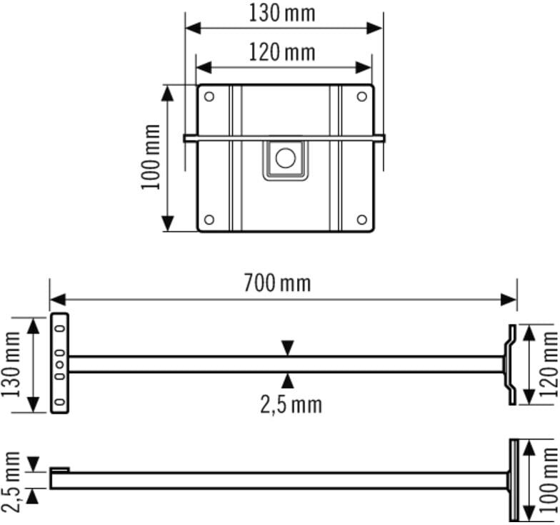 ESYLUX Wandausleger Adapter für OFL-/AFL FL WALL ARM 700 WH, weiß, LED-Strahler Zubehör, 4015120017000 (EL10810527)