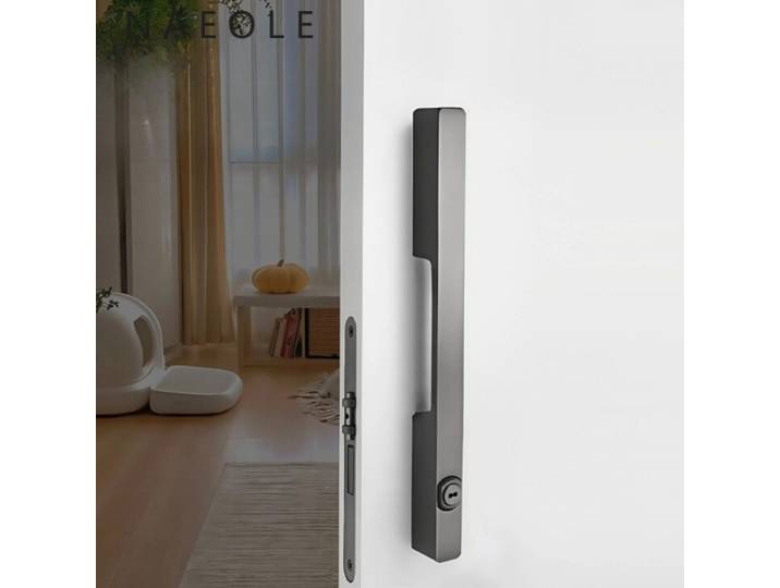 Serrure de porte intérieure, canal d'entrée coulissant, poignée universelle Simple pour la maison, serrure de porte verticale à un mot