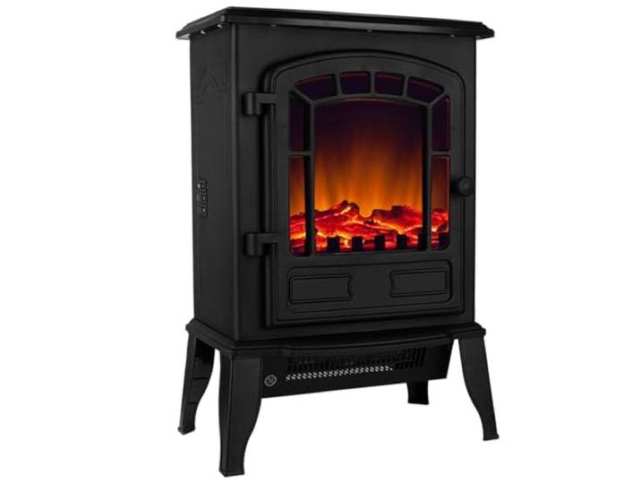 Elektrische Kachel Openhaard met verwarming LED Elektrische 2000W Ventilator Zwart