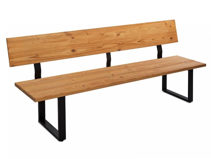 CURBY Sitzbank, rustikale Altholzoptik, Material Massivholz
