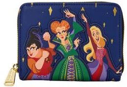 Women's Loungefly x Disney Hocus Pocus Sanderson Sisters Night Sky Zip Around Wallet by Loungefly in Blue (Size ONE SIZE)