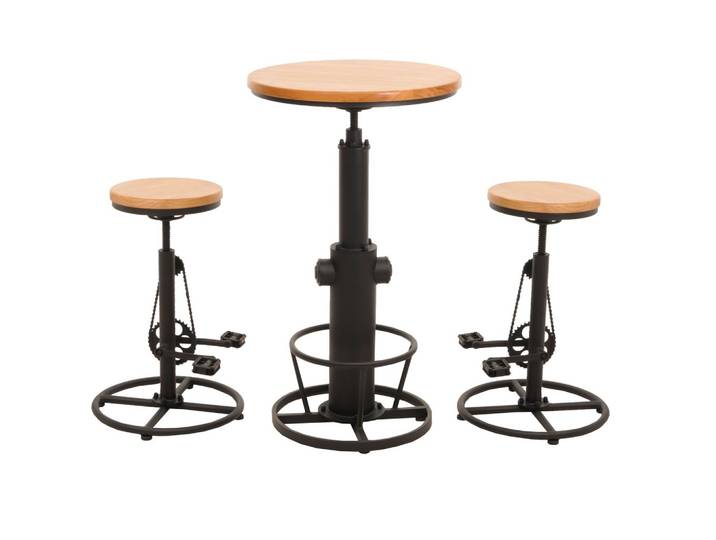BARTISCH + BARHOCKER rund Beige 3er-Set