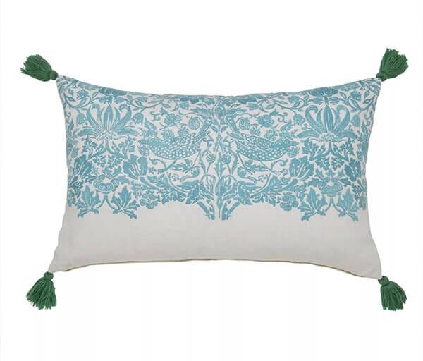 Morris & Co Strawberry Thief Teal 60x40cm Cushion