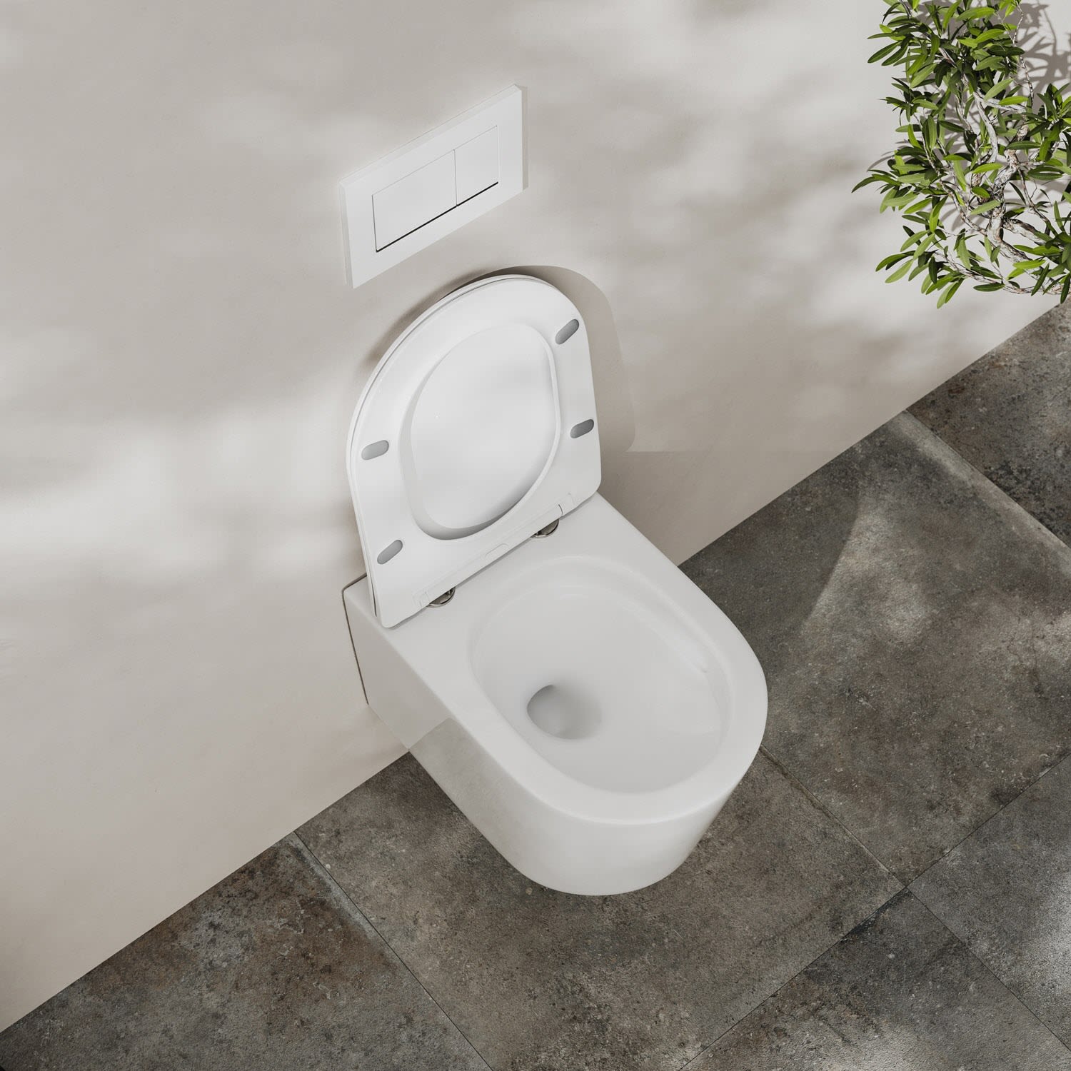Geberit DuoFix Element mit Kronenbach Tube Wand-WC-Set spülrandlos slim