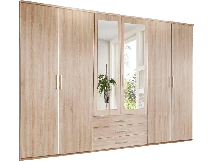 Wimex Kleiderschrank Ben mit jeweils drei Schubkästen, beige, Türen: 6 St., Eiche Sägerau Nachbildung - Eiche Sägerau Nachbildung