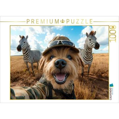 CALVENDO Puzzle Selfie im Safari-Style | 1000 Teile Lege-Größe 64x48cm Foto-Puzzle für glückliche Stunden