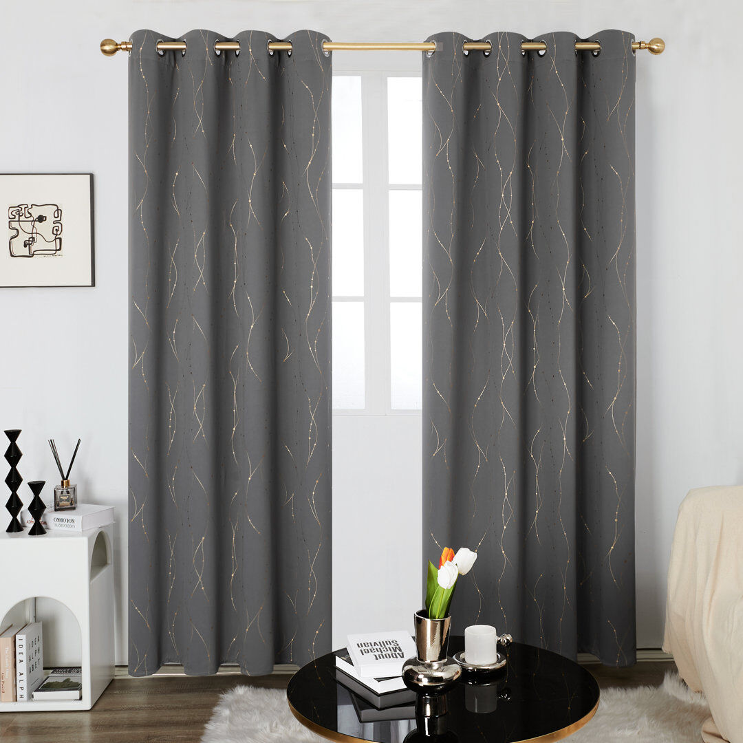 Ivy Bronx Blackout Curtain Pair Light Grey 117cm W x 138cm D