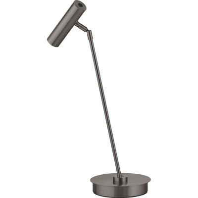 LED Tischleuchte "TOM PRO", grau (bronzefarben eloxiert), 1, Ø 16cm H: 50cm, 1 Stk., HELL HÖLLISCH GUTES LICHT, Leuchten, Tastdimmer, 3-Stufen CCT, LED Tischleuchte