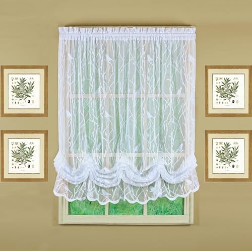 Today's Curtain Songbird semi-transparante kanten ballonschaduw wit B: 144,8 cm x L: 160 cm