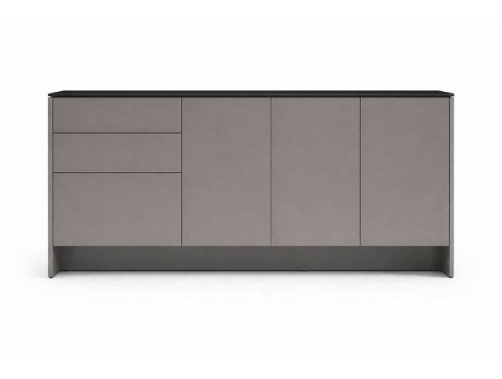 Xlmoebel Sideboard Modernes graues Sideboard aus Holz mit 3 Türen und 3 Schubladen (Sideboard, 1 St., Sideboard, 3 Türen, 3 Schubladen), Made in Europa