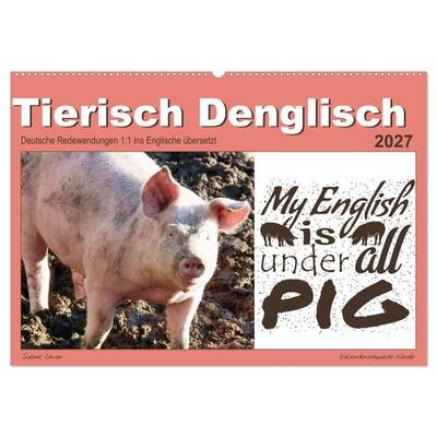 Tierisch Denglisch (Wandkalender 2027 DIN A2 quer), CALVENDO Monatskalender