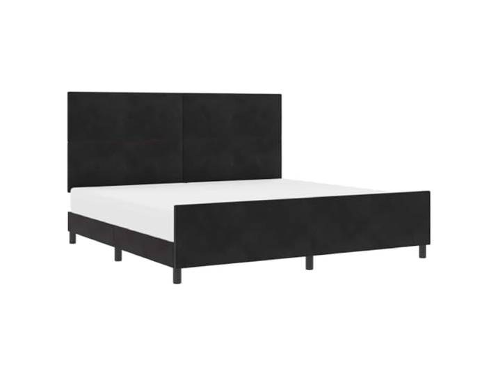 KKgypkn Boxspringbett Schwarz Samt 200x200 cm mit verstellbarem Kopfteil