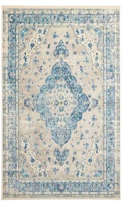 ECARPETGALLERY Machine Made Daria Blue Area Rug