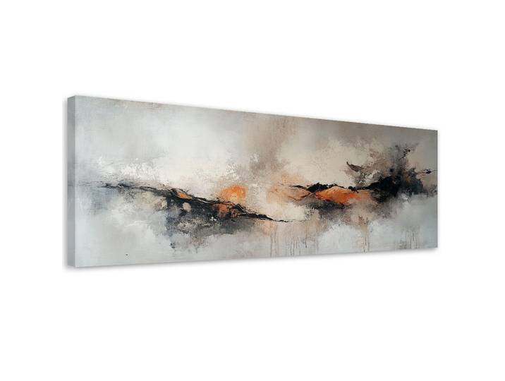 Feeby Leinwandbild Industrielle Farbexplosion-Abstraktion 90x30cm, Grau, Rechteckig, 90x30 cm, Bilder & Rahmen, Bilder, Leinwandbilder